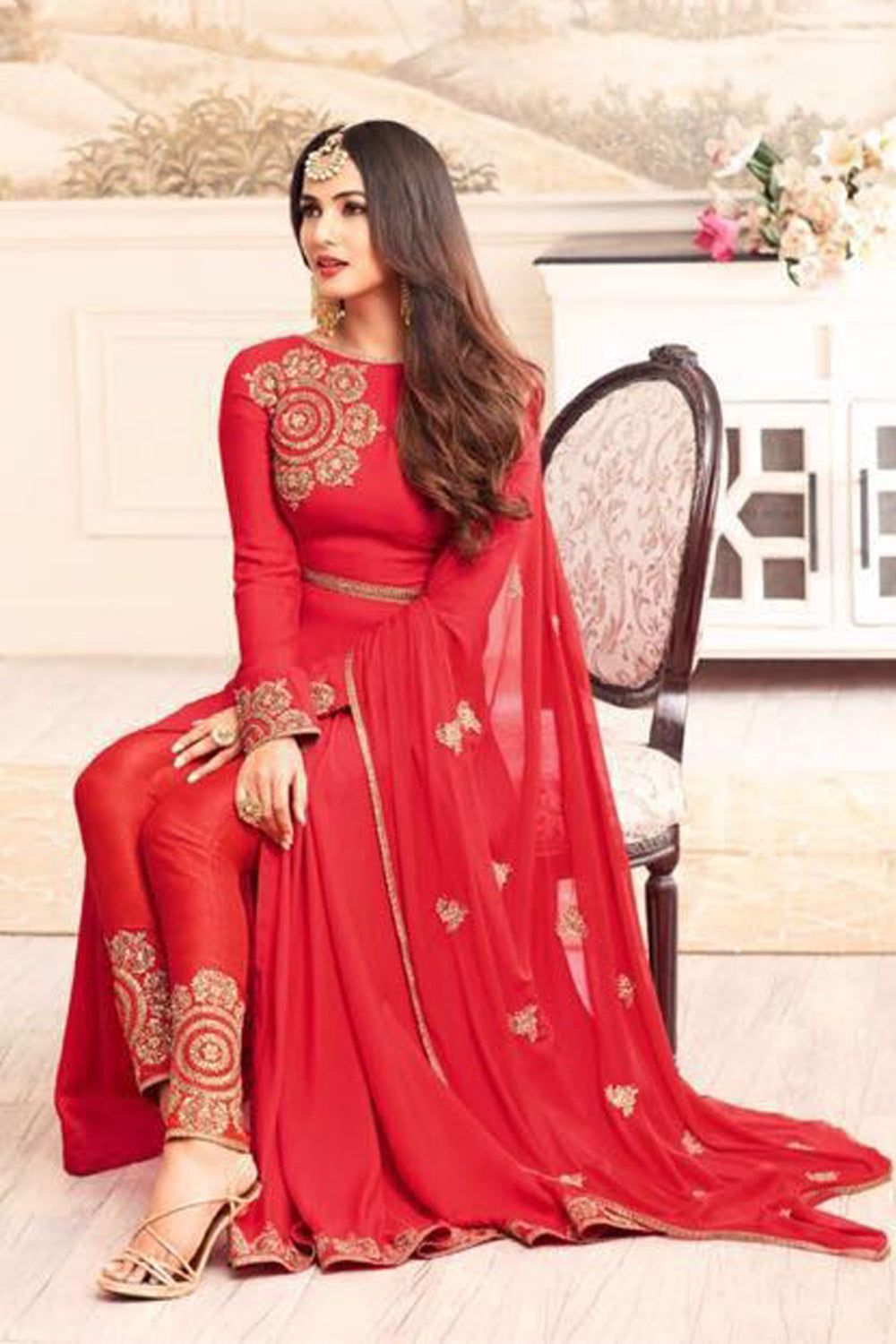 Latest Embroidered Sonal Chauhan Indian Salwar Suit