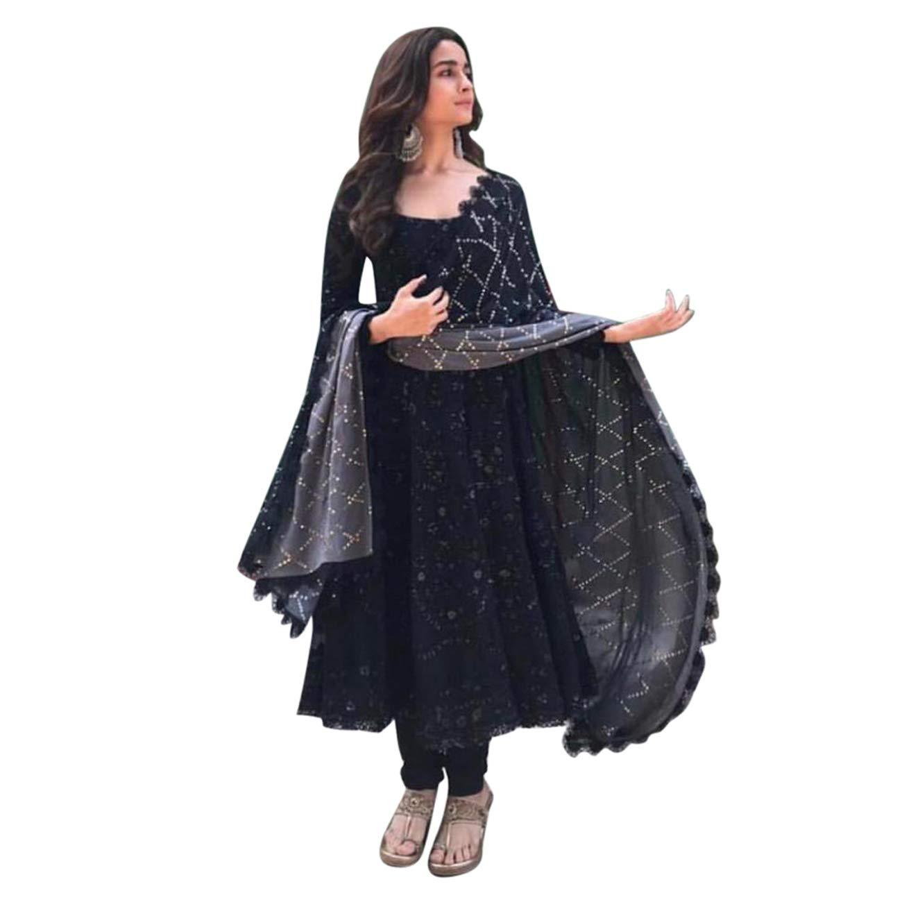 Women's Alia Bhatt Kalank Georgette Embroidery Party Wear New Hit Salwar Suit