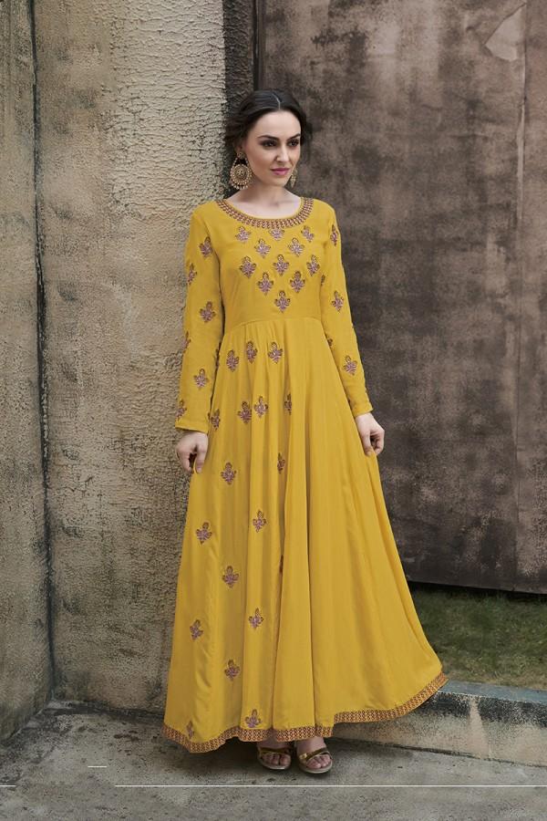 Yellow Rayon Gown