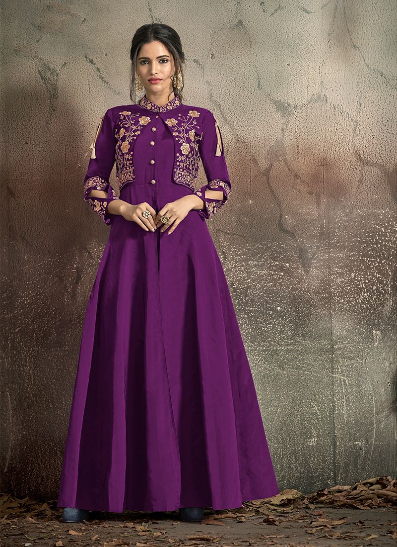 Tafeta Silk Designer Gown