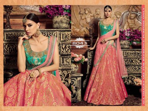 LightPink brocade embroidered lehenga with dupatta