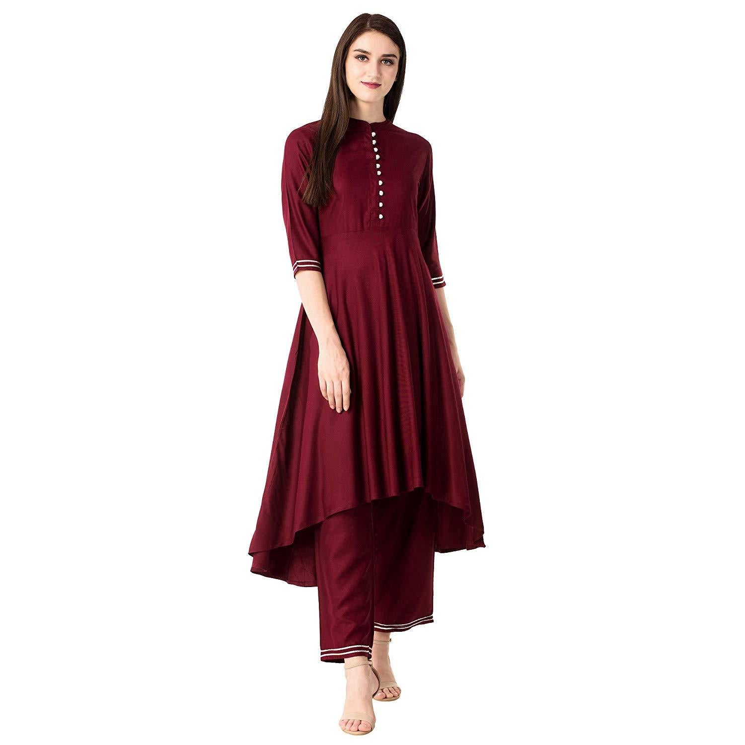 Women's Rayon Kurta With Palazzo Set