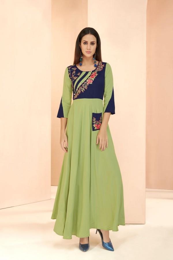 Parrot Green Rayon Kurti
