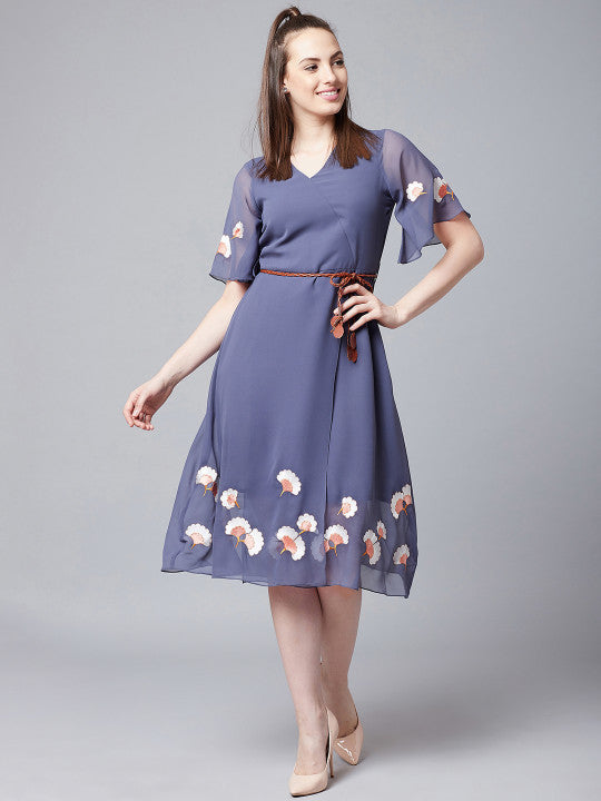 Women Purple A-Line Dress