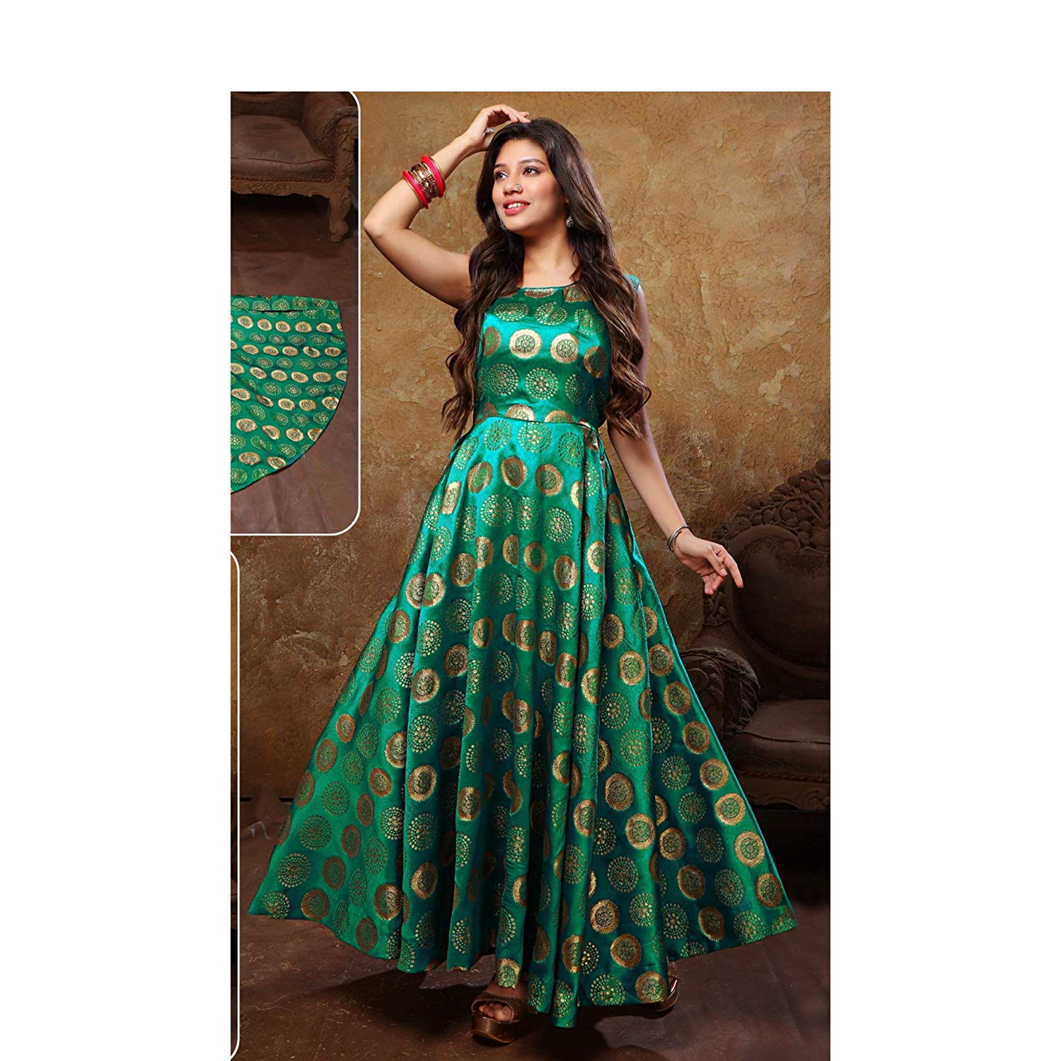 Women's Girl's A-Line Brocket Gown