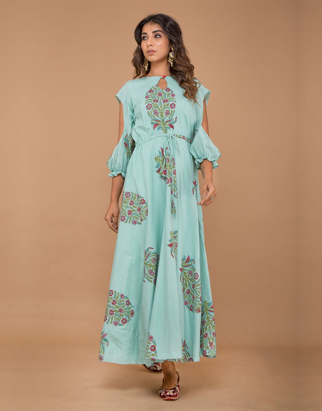 Sea Blue Cold Shoulder Dress