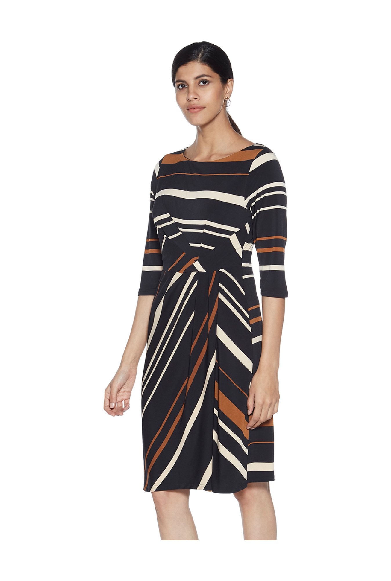 Westside Black Striped Pattern Strobe Dress
