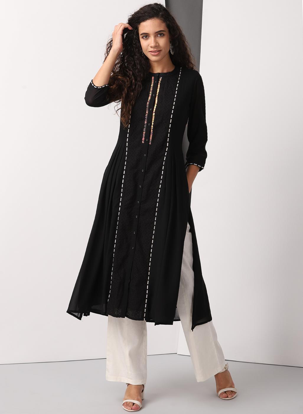 Black Long Designer Kurti