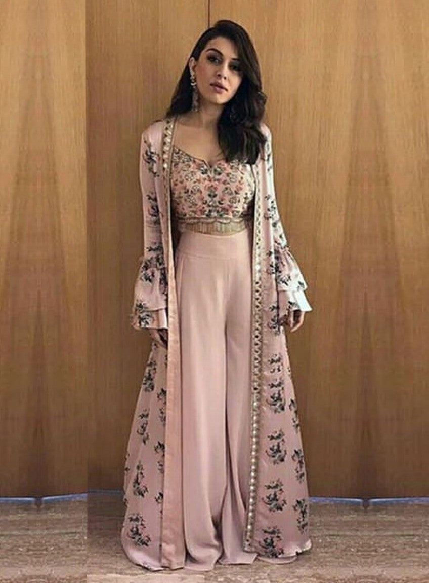 Vestigial Hansika Motwani Fame Jecket Style Plazzo Outfit