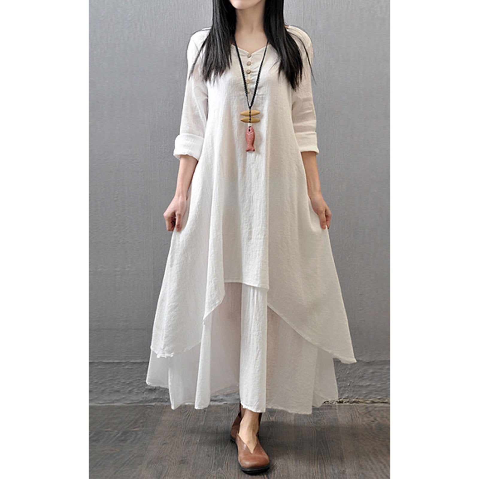 Cotton Plain Semi Stitched Maxi Kurti