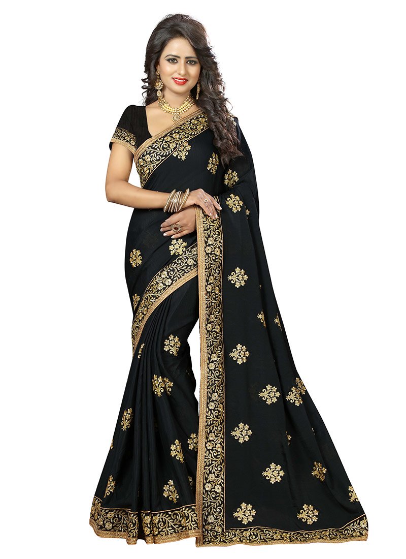 Black Georgette Saree