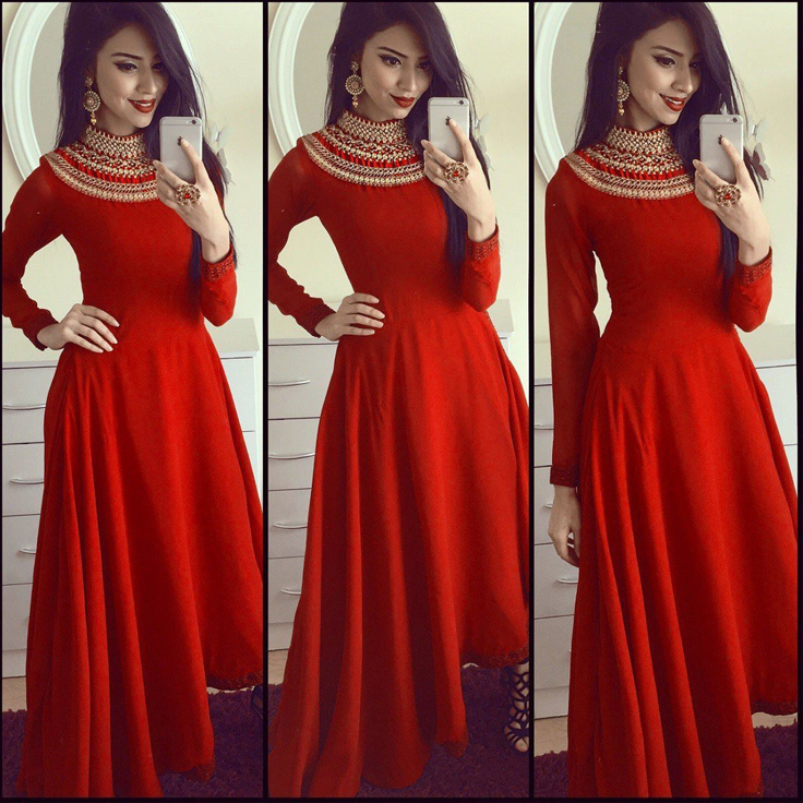 Rayon Embroidery Semi-Stitched Ethnic Gown