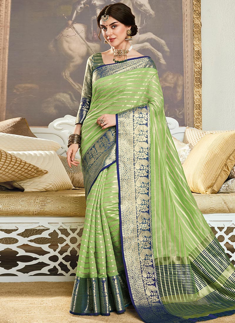 Green Benarasi Art Silk Saree