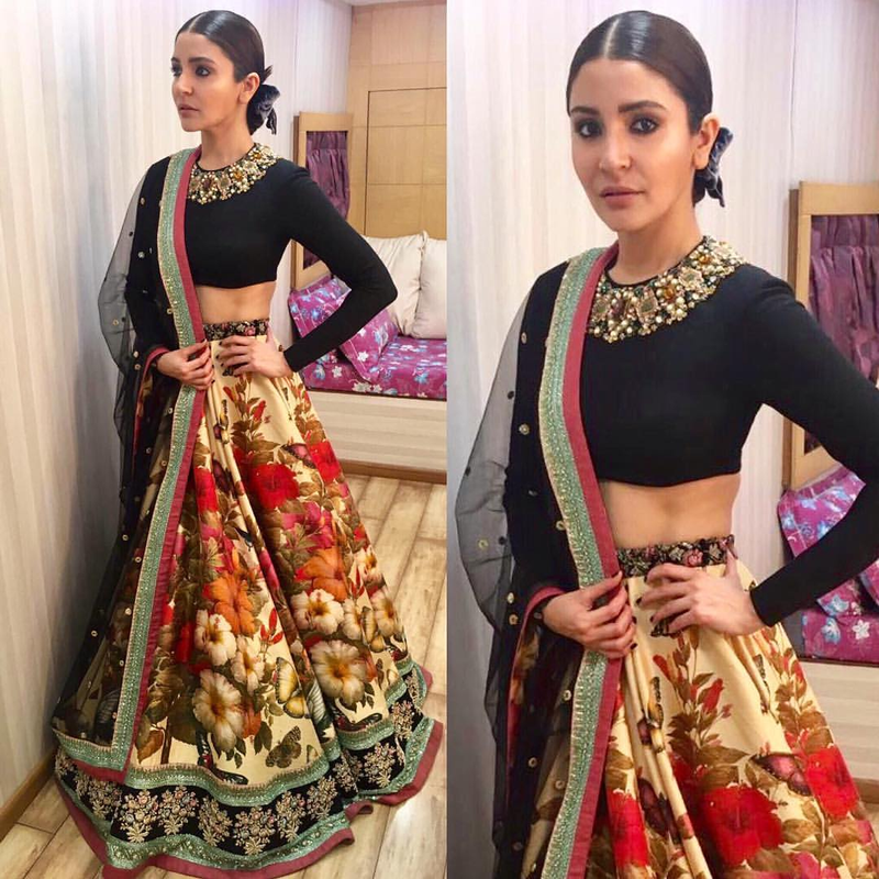 MULTICOLOR EMBROIDERED VELVET BLOUSE UNSTITCHED LEHENGA