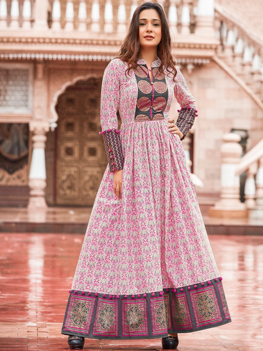 Mumtaz Multicolor Long Cotton Printed Kurti