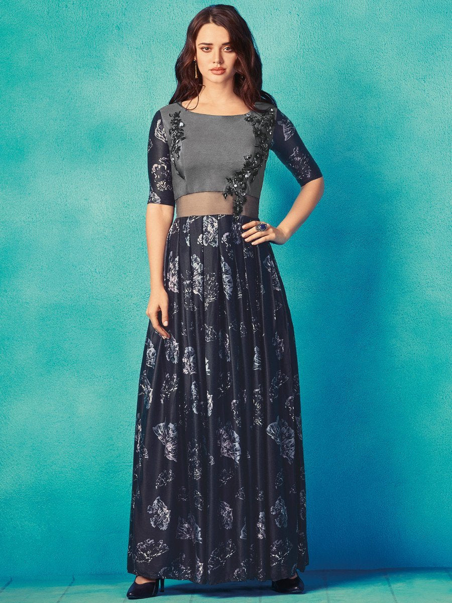 Palchu Black & Grey Designer Kurti